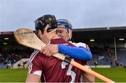 20 August 2016; Galway's Darragh O'Donoghue, left, and Cathal Tuohy celebrate after the Bord Gáis Energy GAA Hurling U21 Championship Semi-Final game between Dublin v Galway at Semple Stadium in Thurles, Co Tipperary. Photo by Piaras Ó Mídheach/Sportsfile