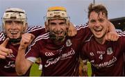 20 August 2016; Galway players, from left, Darragh Dolan, Conor Jennings and Declan Cronin celebrate after the Bord Gáis Energy GAA Hurling U21 Championship Semi-Final game between Dublin v Galway at Semple Stadium in Thurles, Co Tipperary. Photo by Piaras Ó Mídheach/Sportsfile