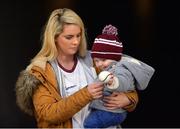 20 August 2016; Kyle Hastings, son of Galway player Jack Hastings with his mother Jacinta during the Bord Gáis Energy GAA Hurling U21 Championship Semi-Final game between Dublin and Galway at Semple Stadium in Thurles, Co Tipperary. Photo by Eóin Noonan/Sportsfile