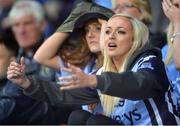 20 August 2016; A Dublin supporter reacts during the Bord Gáis Energy GAA Hurling U21 Championship Semi-Final game between Dublin and Galway at Semple Stadium in Thurles, Co Tipperary. Photo by Eóin Noonan/Sportsfile