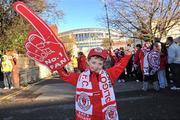 14 November 2010; Sligo Rovers supporter Sean McAteer, age 7, from Sligo town, before the start of the game. FAI Ford Cup Final, Shamrock Rovers v Sligo Rovers, Aviva Stadium, Lansdowne Road, Dublin. Picture credit: David Maher / SPORTSFILE