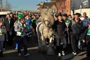 14 November 2010; Shamrock Rovers supporters walk Prince the horse along a traditional route from Ringsend to Lansdowne Road before the start of the game. FAI Ford Cup Final, Shamrock Rovers v Sligo Rovers, Aviva Stadium, Lansdowne Road, Dublin. Picture credit: David Maher / SPORTSFILE