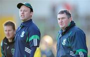 14 November 2010; O'Loughlin Gaels team manager Mick Nolan, right, with coach Andy Comerford during the game against Ballyboden St Enda's. AIB GAA Hurling Leinster Club Senior Championship Semi-Final, O'Loughlin Gaels v Ballyboden St Enda's, Nowlan Park, Kilkenny. Picture credit: Matt Browne / SPORTSFILE