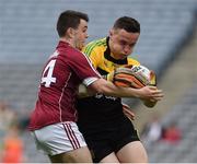 21 August 2016; Gavin Mulreany of Donegal in action against Desmond Conneely of Galway during the Electric Ireland GAA Football All-Ireland Minor Championship Semi-Final game between Donegal and Galway at Croke Park in Dublin. Photo by Ray McManus/Sportsfile