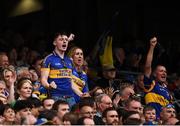 21 August 2016; Tipperary fans in the Cusack stand cheer on their team during the GAA Football All-Ireland Senior Championship Semi-Final game between Tipperary and Mayo at Croke Park in Dublin. Photo by Ray McManus/Sportsfile