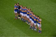 21 August 2016; The Tipperary team stand for the National Anthem prior to the GAA Football All-Ireland Senior Championship Semi-Final game between Mayo and Tipperary at Croke Park in Dublin. Photo by Piaras Ó Mídheach/Sportsfile