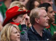 21 August 2016; Anxious looking Mayo supporters, in the Cusack stand, during the GAA Football All-Ireland Senior Championship Semi-Final game between Tipperary and Mayo at Croke Park in Dublin. Photo by Ray McManus/Sportsfile