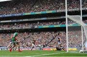 21 August 2016; Jason Doherty of Mayo shoots to score his side's first goal during the GAA Football All-Ireland Senior Championship Semi-Final game between Mayo and Tipperary at Croke Park in Dublin Photo by David Maher/Sportsfile