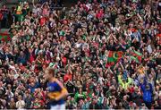 21 August 2016; Mayo supporters in the Hogan Stand celebrate after Conor O'Shea scored his side's second during the GAA Football All-Ireland Senior Championship Semi-Final game between Mayo and Tipperary at Croke Park in Dublin. Photo by Ray McManus/Sportsfile