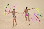 21 August 2016; The Spain team competing during the Rhythmic Gymnastics Group All-Around Final in the Rio Olympic Arena during the 2016 Rio Summer Olympic Games in Rio de Janeiro, Brazil. Photo by Ramsey Cardy/Sportsfile