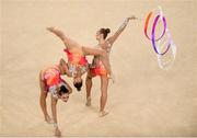 21 August 2016; The Belarus team competing during the Rhythmic Gymnastics Group All-Around Final in the Rio Olympic Arena during the 2016 Rio Summer Olympic Games in Rio de Janeiro, Brazil. Photo by Ramsey Cardy/Sportsfile