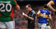 21 August 2016; Referee David Coldrick during the GAA Football All-Ireland Senior Championship Semi-Final game between Tipperary and Mayo at Croke Park in Dublin. Photo by Ray McManus/Sportsfile