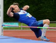21 August 2016; John Wallace of Ratoath AC, Co Meath, competing in the 50+ Mens High Jump event during the GloHealth National Master Track & Field Championship 2016 at Tullamore Harriers Stadium in Tullamore, Co Offaly. Photo by Sam Barnes/Sportsfile