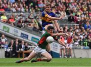 21 August 2016; Brendan Harrison of Mayo blocks the shot of Conor Sweeney of Tipperary during the GAA Football All-Ireland Senior Championship Semi-Final game between Mayo and Tipperary at Croke Park in Dublin. Photo by David Maher/Sportsfile