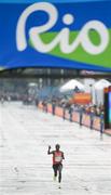 21 August 2016; Eliud Kipchoge of Kenya on his way to winning the Men's Marathon at Sambódromo, Maracanã, during the 2016 Rio Summer Olympic Games in Rio de Janeiro, Brazil. Photo by Brendan Moran/Sportsfile