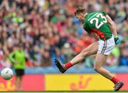 21 August 2016; Conor O'Shea of Mayo scoring his sides second goal during the GAA Football All-Ireland Senior Championship Semi-Final game between Mayo and Tipperary at Croke Park in Dublin. Photo by Eóin Noonan/Sportsfile