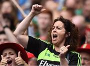 21 August 2016; Mayo supporters cheer on their team during the GAA Football All-Ireland Senior Championship Semi-Final game between Mayo and Tipperary at Croke Park in Dublin. Photo by David Maher/Sportsfile