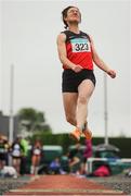 21 August 2016; Niamh McGuire of Rathkenny AC, Co Meath, competing in the 45+ Womens Long Jump event during the GloHealth National Master Track & Field Championship 2016 at Tullamore Harriers Stadium in Tullamore, Co Offaly. Photo by Sam Barnes/Sportsfile