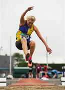 21 August 2016; Michelle Reinhardt McCabe of Clones AC, Co Monaghan, competing in the 45+ Womens Long Jump event during the GloHealth National Master Track & Field Championship 2016 at Tullamore Harriers Stadium in Tullamore, Co Offaly. Photo by Sam Barnes/Sportsfile