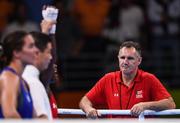 21 August 2016; Team USA boxing coach Billy Walsh with Claressa Shields of USA following their Women's Boxing Middleweight Final bout with Nouchka Fontijn of Netherlands at Riocentro Pavillion 6 Arena during the 2016 Rio Summer Olympic Games in Rio de Janeiro, Brazil. Photo by Stephen McCarthy/Sportsfile