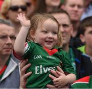 21 August 2016; Three year old Katie Maguire, from Ballyhaunis, Co Mayo, in the Cusack Stand for the GAA Football All-Ireland Senior Championship Semi-Final game between Tipperary and Mayo at Croke Park in Dublin. Photo by Ray McManus/Sportsfile