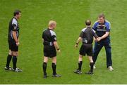 21 August 2016; Tipperary manager Liam Kearns shakes hands with referee David Coldrick prior to the GAA Football All-Ireland Senior Championship Semi-Final game between Mayo and Tipperary at Croke Park in Dublin. Photo by Piaras Ó Mídheach/Sportsfile