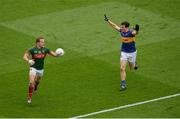 21 August 2016; Andy Moran of Mayo in action against Ciarán McDonald of Tipperary during the GAA Football All-Ireland Senior Championship Semi-Final game between Mayo and Tipperary at Croke Park in Dublin. Photo by Piaras Ó Mídheach/Sportsfile