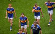 21 August 2016; Tipperary manager Liam Kearns and his players, from left, Josh Keane, Colm O’Shaughnessy, Philip Austin, Alan Moloney and Peter Acheson leave the field at half-time during the GAA Football All-Ireland Senior Championship Semi-Final game between Mayo and Tipperary at Croke Park in Dublin. Photo by Piaras Ó Mídheach/Sportsfile