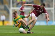 21 August 2016; Desmond Conneely of Galway in action against Aaron Deeney of Donegal during the Electric Ireland GAA Football All-Ireland Minor Championship Semi-Final game between Donegal and Galway at Croke Park in Dublin. Photo by Eóin Noonan/Sportsfile