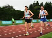 21 August 2016; PJ Doyle, left, of Sli Cualann AC, Co Wicklow, competing in the 45+ Mens 5000m, during the GloHealth National Master Track & Field Championship 2016 at Tullamore Harriers Stadium in Tullamore, Co Offaly. Photo by Sam Barnes/Sportsfile