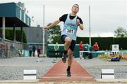 21 August 2016; Steve Dunning of St Catherines AC, Co Cork, competing in the 50+ Mens Long Jump event during the GloHealth National Master Track & Field Championship 2016 at Tullamore Harriers Stadium in Tullamore, Co Offaly. Photo by Sam Barnes/Sportsfile