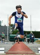 21 August 2016; John Wallace of Ratoath AC, Co Meath, competing in the 50+ Mens Long Jump event during the GloHealth National Master Track & Field Championship 2016 at Tullamore Harriers Stadium in Tullamore, Co Offaly. Photo by Sam Barnes/Sportsfile
