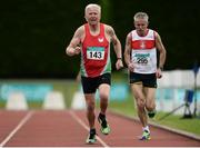 21 August 2016; Barry Morris of City of Lisburn AC, Co Antrim, competing in the 65+ Mens 800m during the GloHealth National Master Track & Field Championship 2016 at Tullamore Harriers Stadium in Tullamore, Co Offaly. Photo by Sam Barnes/Sportsfile
