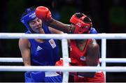 21 August 2016; Nouchka Fontijn of Netherlands, left, in action against Claressa Shields of USA during their Women's Boxing Middleweight Final bout at Riocentro Pavillion 6 Arena during the 2016 Rio Summer Olympic Games in Rio de Janeiro, Brazil. Photo by Stephen McCarthy/Sportsfile