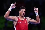 21 August 2016; Tony Yoka of France celebrates victory over Joe Joyce of Great Britain during their Men's Boxing Super Heavyweight Final bout at Riocentro Pavillion 6 Arena during the 2016 Rio Summer Olympic Games in Rio de Janeiro, Brazil. Photo by Stephen McCarthy/Sportsfile
