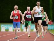 21 August 2016; Kieran McGrath, 179, of Drogheda and District AC, Co Louth, on his way to second place, ahead of Paddy Kelly, 101, of Mullingar Harriers AC, Co Westmeath, who finished third in the 35+ Mens 800m even, during the GloHealth National Master Track & Field Championship 2016 at Tullamore Harriers Stadium in Tullamore, Co Offaly. Photo by Sam Barnes/Sportsfile