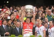 19 September 2010; Paddy O'Shea, Cork, lifts the Sam Maguire. GAA Football All-Ireland Senior Championship Final, Down v Cork, Croke Park, Dublin. Picture credit: Dáire Brennan / SPORTSFILE