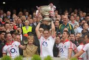 19 September 2010; Daniel Goulding, Cork, lifts the Sam Maguire. GAA Football All-Ireland Senior Championship Final, Down v Cork, Croke Park, Dublin. Picture credit: Dáire Brennan / SPORTSFILE