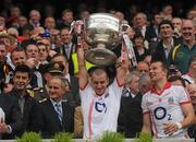 19 September 2010; John Miskella, Cork, lifts the Sam Maguire. GAA Football All-Ireland Senior Championship Final, Down v Cork, Croke Park, Dublin. Picture credit: Dáire Brennan / SPORTSFILE