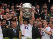 19 September 2010; Derek Kavanagh, Cork, lifts the Sam Maguire. GAA Football All-Ireland Senior Championship Final, Down v Cork, Croke Park, Dublin. Picture credit: Dáire Brennan / SPORTSFILE