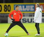 16 November 2010; Morocco's Marouane Chamakh and manager Eric Gerets during squad training ahead of their International Friendly against Northern Ireland on Wednesday. Morocco Squad Training, Culloden Estate and Spa, Belfast, Co. Antrim. Picture credit: Oliver McVeigh / SPORTSFILE
