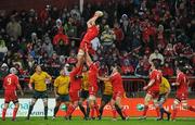 16 November 2010; Ian Nagle, Munster, wins possession for his side in the lineout. Sony Ericsson Challenge, Munster v Australia, Thomond Park, Limerick. Picture credit: Alan Place / SPORTSFILE