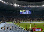 14 August 2016; Usain Bolt of Jamaica winning the Men's 100m final at the Olympic Stadium during the 2016 Rio Summer Olympic Games in Rio de Janeiro, Brazil. Photo by Ramsey Cardy/Sportsfile