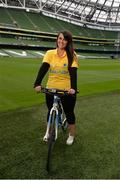 22 August 2016; Pieta 100 Cycle Ambassador Paula MacSweeney, Today FM, today at the launch of the Pieta 100 cycle at the Aviva Stadium in Dublin. The cycle, which is in its 2nd year, is supported by Aviva and has extended to 10 venues for 2016. The cycle will take place on the 25th September at venues across the country and includes both a 100km and a 50km route. For more information log on to www.pieta100cycle.com #Pieta100 Photo by Piaras Ó Mídheach/Sportsfile