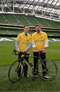 22 August 2016; Greg Dowling, Aviva Ireland, left, with Brian Higgins, CEO Pieta House, today at the launch of the Pieta 100 cycle at the Aviva Stadium in Dublin. The cycle, which is in its 2nd year, is supported by Aviva and has extended to 10 venues for 2016. The cycle will take place on the 25th September at venues across the country and includes both a 100km and a 50km route. For more information log on to www.pieta100cycle.com #Pieta100 Photo by Piaras Ó Mídheach/Sportsfile