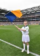 21 August 2016; eir Flagbearer Conor Cooney, age 10, from Tipperary Town, Co. Tipperary, at the All-Ireland Senior Championship Semi-Final game between Mayo and Tipperary at Croke Park in Dublin. Photo by David Maher/Sportsfile