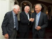 22 August 2016; Personalities from a number of sports gathered in Killarney where former Kerry and Munster midfielder Mick O’Connell was presented with a lifetime award for his “exemplary contribution to sport in Ireland” at a function hosted by the Association of Sports Journalists in Ireland (ASJI). Here Mick O’Connell is congratulated by Ronnie Delany, winner of the Olympic 1500m gold medal in 1956, and Brian O'Brien, a former manager of the Ireland rugby team,  at the “Legends’ Lunch” in the Killarney Park Hotel, Killarney, Kerry. Photo by Ray McManus/Sportsfile