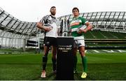 23 August 2016; Players George Biagi of Zebre, left, and Alessandro Zanni of Benneton Treviso in attendance at the launch of the Guinness PRO12 2016/17 Championship at the Aviva Stadium in Dublin. Photo by Sam Barnes/Sportsfile
