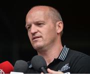 23 August 2016; Glassgow Warriors head coach Gregor Townsend speaking to the media during the launch of the Guinness PRO12 2016/17 Championship at the Aviva Stadium in Dublin. Photo by Eóin Noonan/Sportsfile