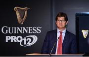 23 August 2016; Country Director for Diageo Ireland Oliver Loomes during the launch of the Guinness PRO12 2016/17 Championship at the Aviva Stadium in Dublin. Photo by Sam Barnes/Sportsfile